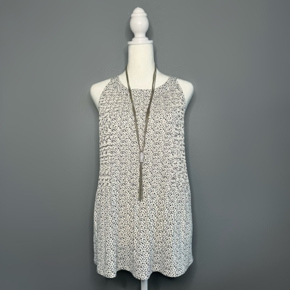 NWT Adrianna Papell Black & White Pleated Halter Tank Size M